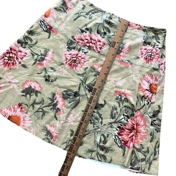 Tommy Hilfiger skirt Womens 6 Tan Pink Cottage floral Lined Lightweight Knee - Picture 6 of 6